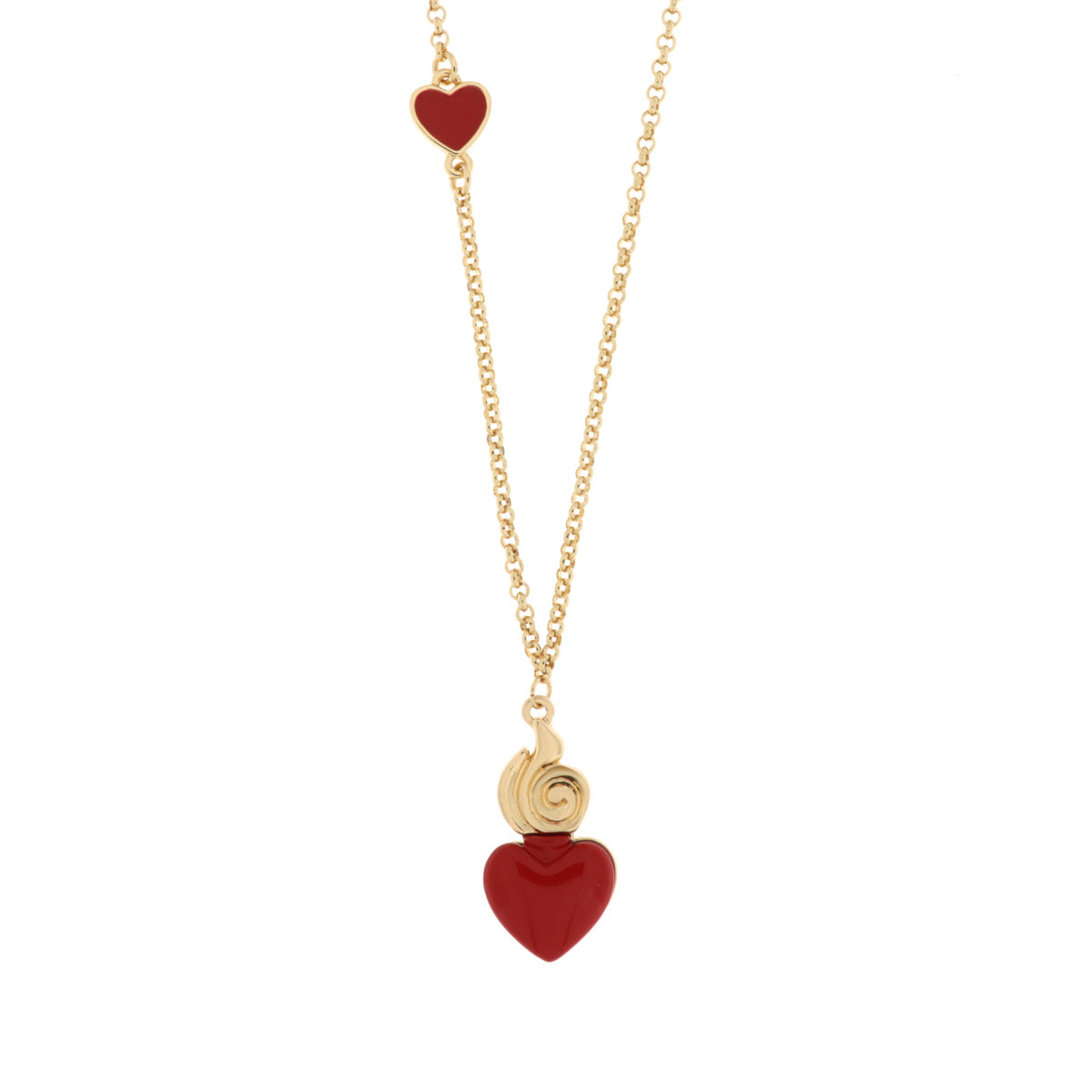 Collana in Metallo con cuore sacro rosso