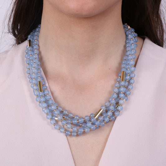 Collana in Metallo con pietre azzurre