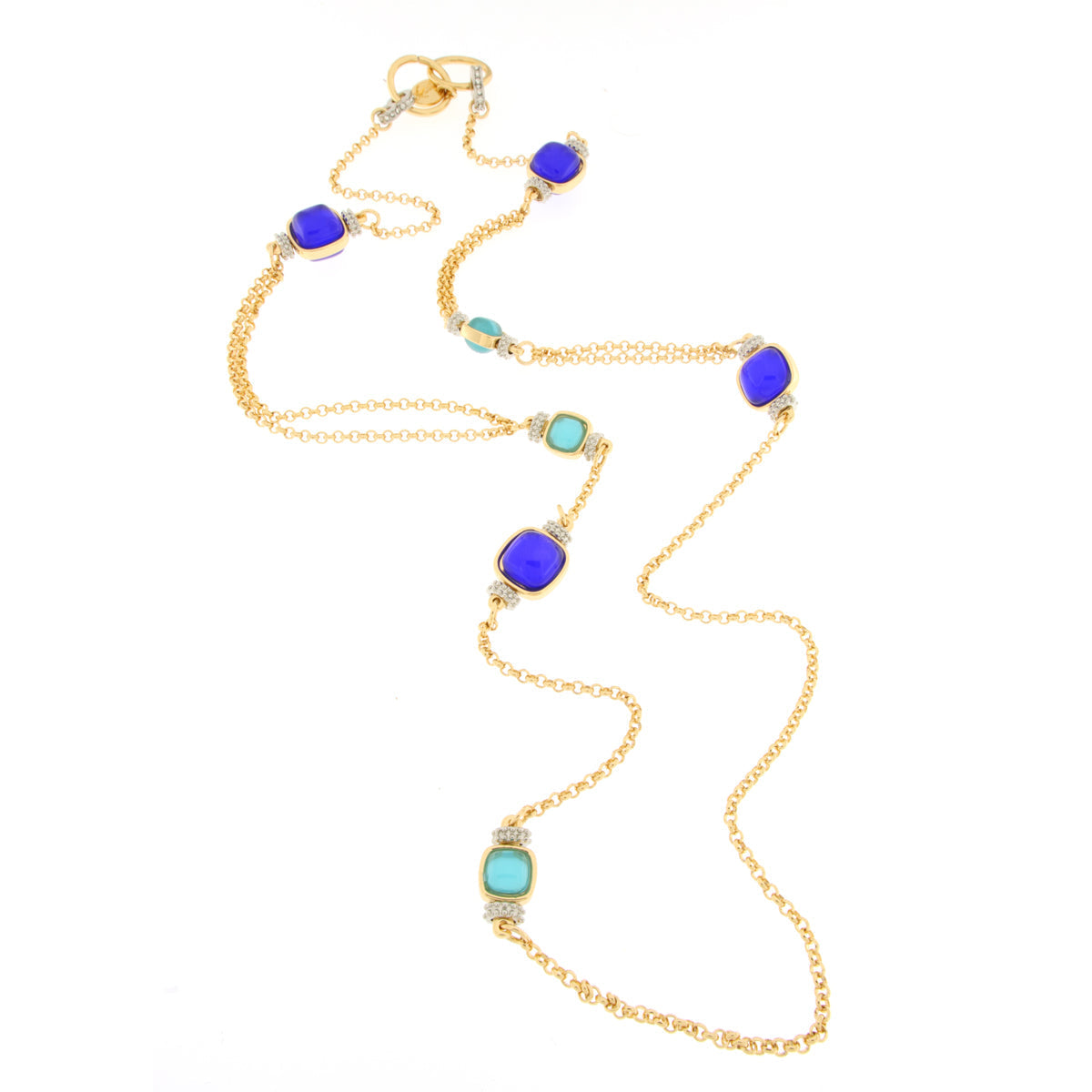 Collana in Metallo con cristalli blu