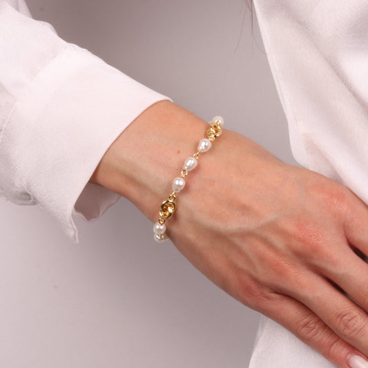 Bracciale in Metallo con perle