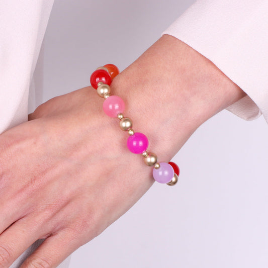 Bracciale in Metallo con cristalli rosa