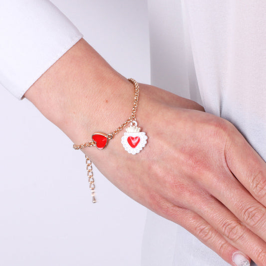 Bracciale in Metallo con cuore sacro pendente