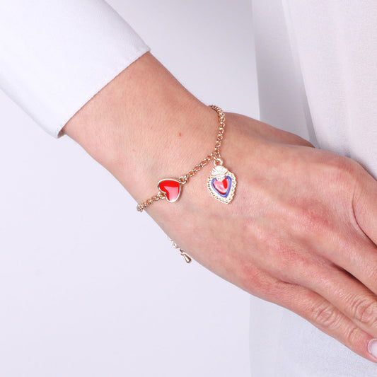 Bracciale in Metallo con cuore sacro pendente