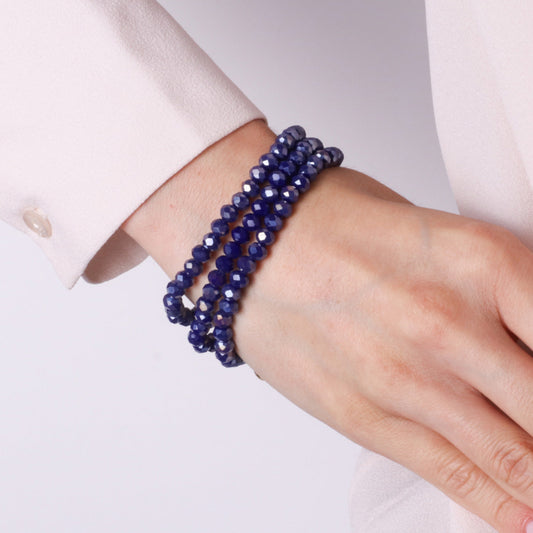 Bracciale in Metallo multifilo con pietre blu