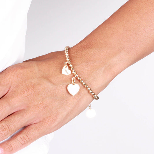 Bracciale in Metallo con cuore bianco