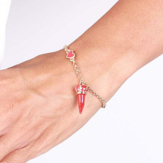 Bracciale in Metallo con corno rosso e corona