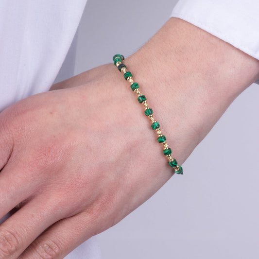 Bracciale in Metallo con pietre verdi