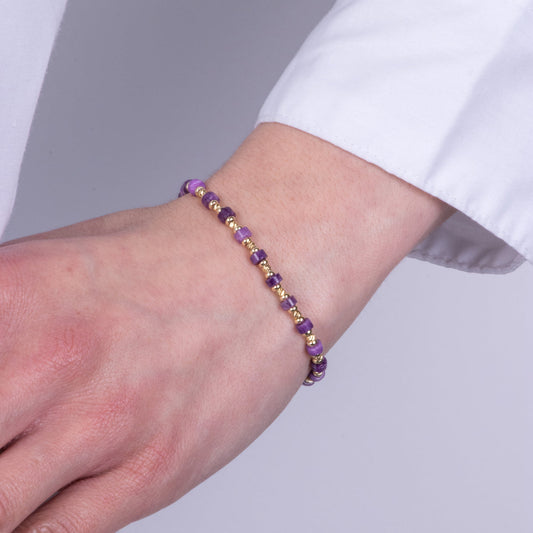 Bracciale in Metallo con pietre viola