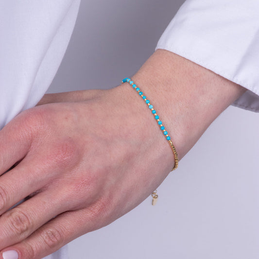 Bracciale in Metallo con pietre azzurre