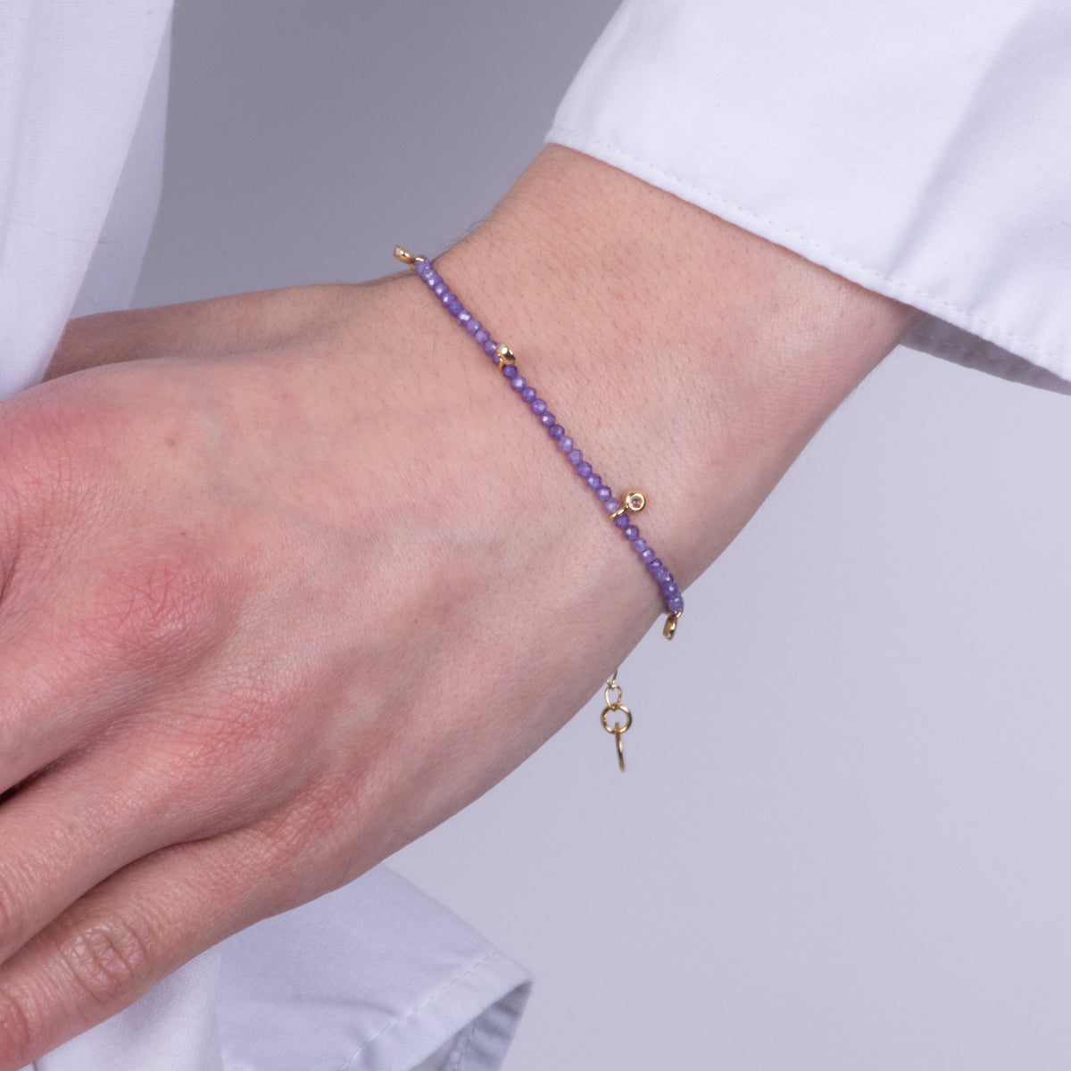 Bracciale in Metallo con pietre viola