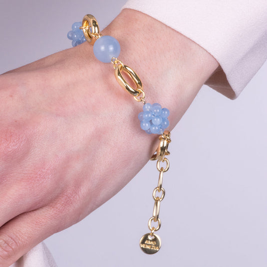 Bracciale in Metallo con cristalli blu