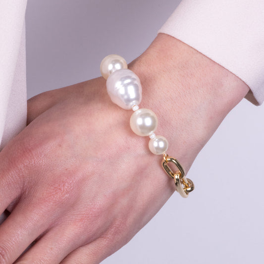 Bracciale in Metallo con perle sintetiche