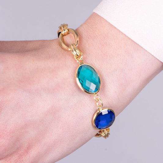 Bracciale in Metallo con cristalli blu