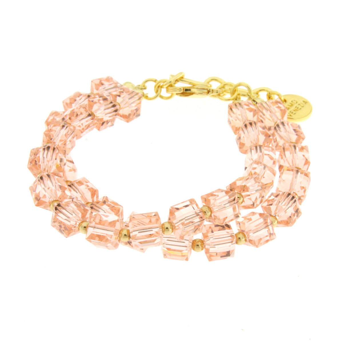 Bracciale in Metallo con cristalli rosa