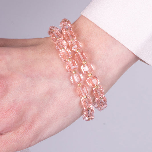 Bracciale in Metallo con cristalli rosa