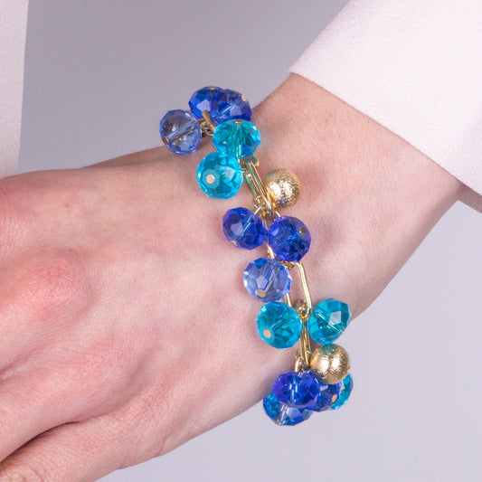 Bracciale in Metallo con cristalli blu