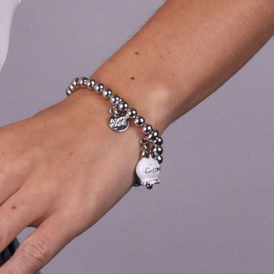 Metal bracelet with ice bell written Capri