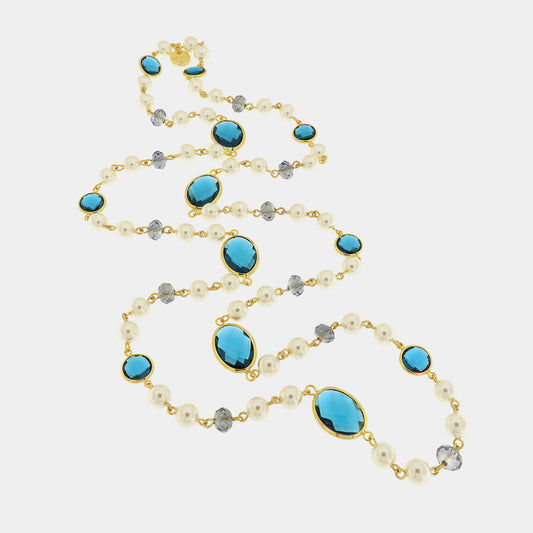 Collana in Metallo con cristalli blu