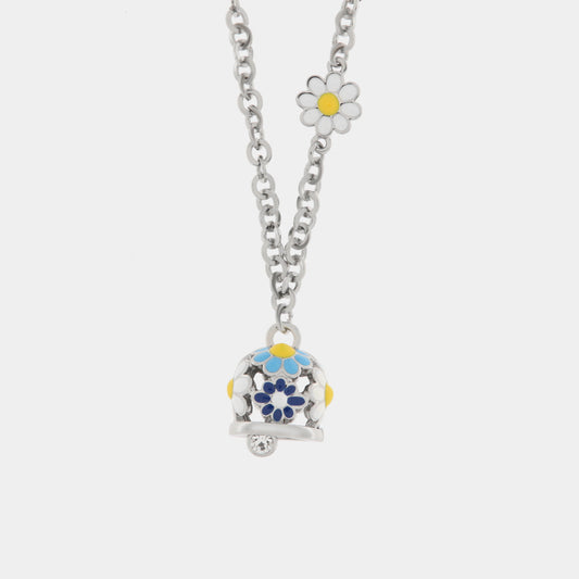 Collana in Metallo campanella con fiori blu