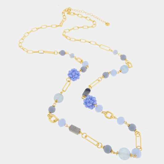 Collana in Metallo con cristalli blu