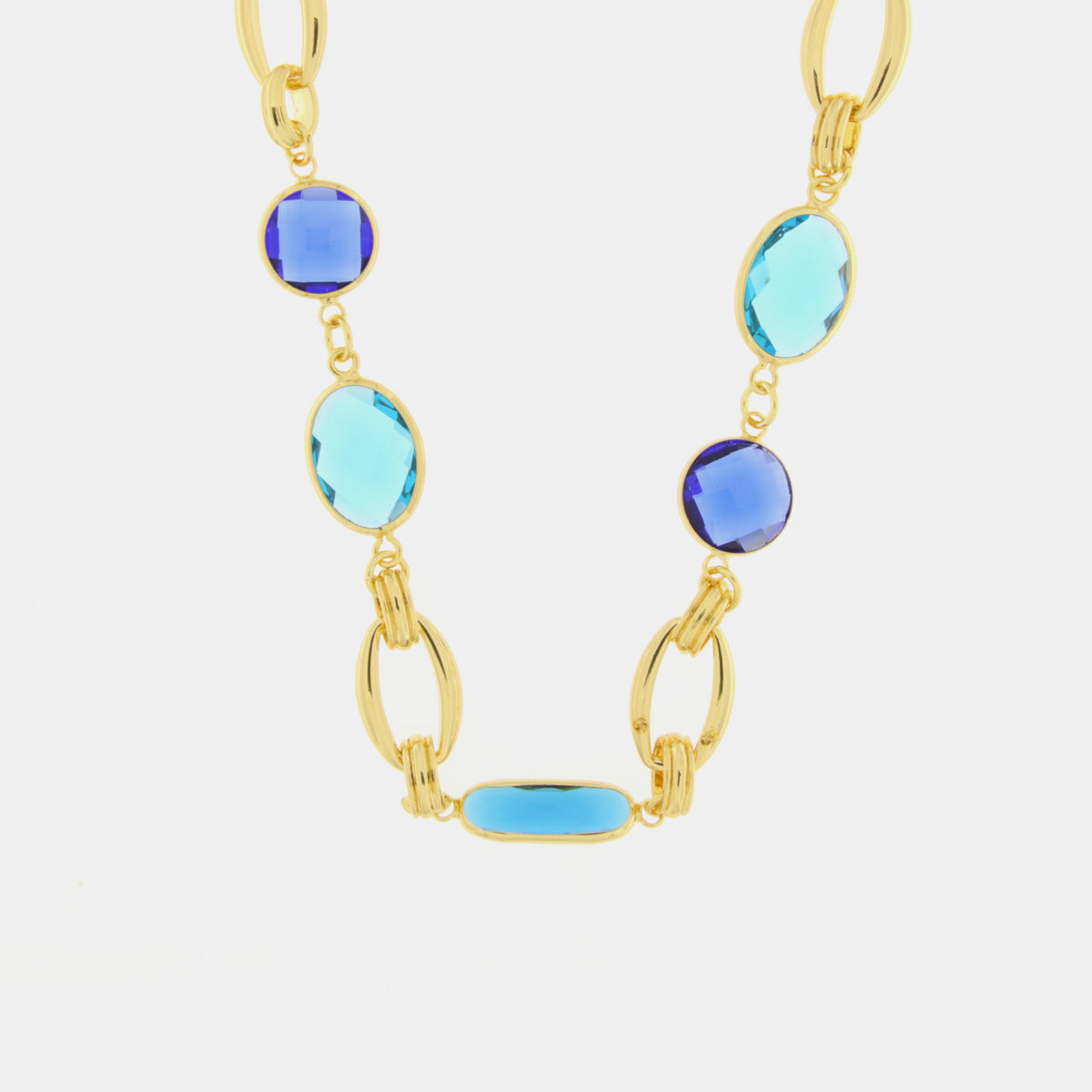 Collana in Metallo con cristalli blu