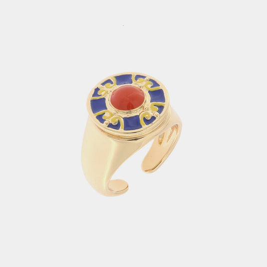 Anello in Metallo con maiolica