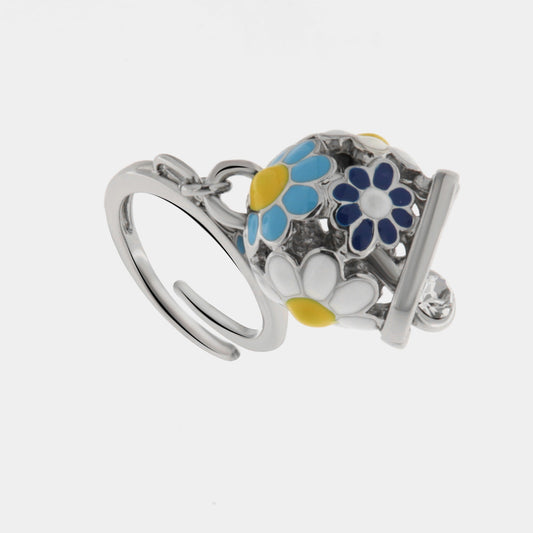 Anello in Metallo campanella capri con fiori