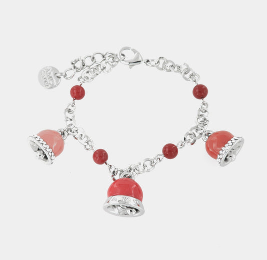 Bracciale in Metallo con tre campane nelle gradazioni del rosso