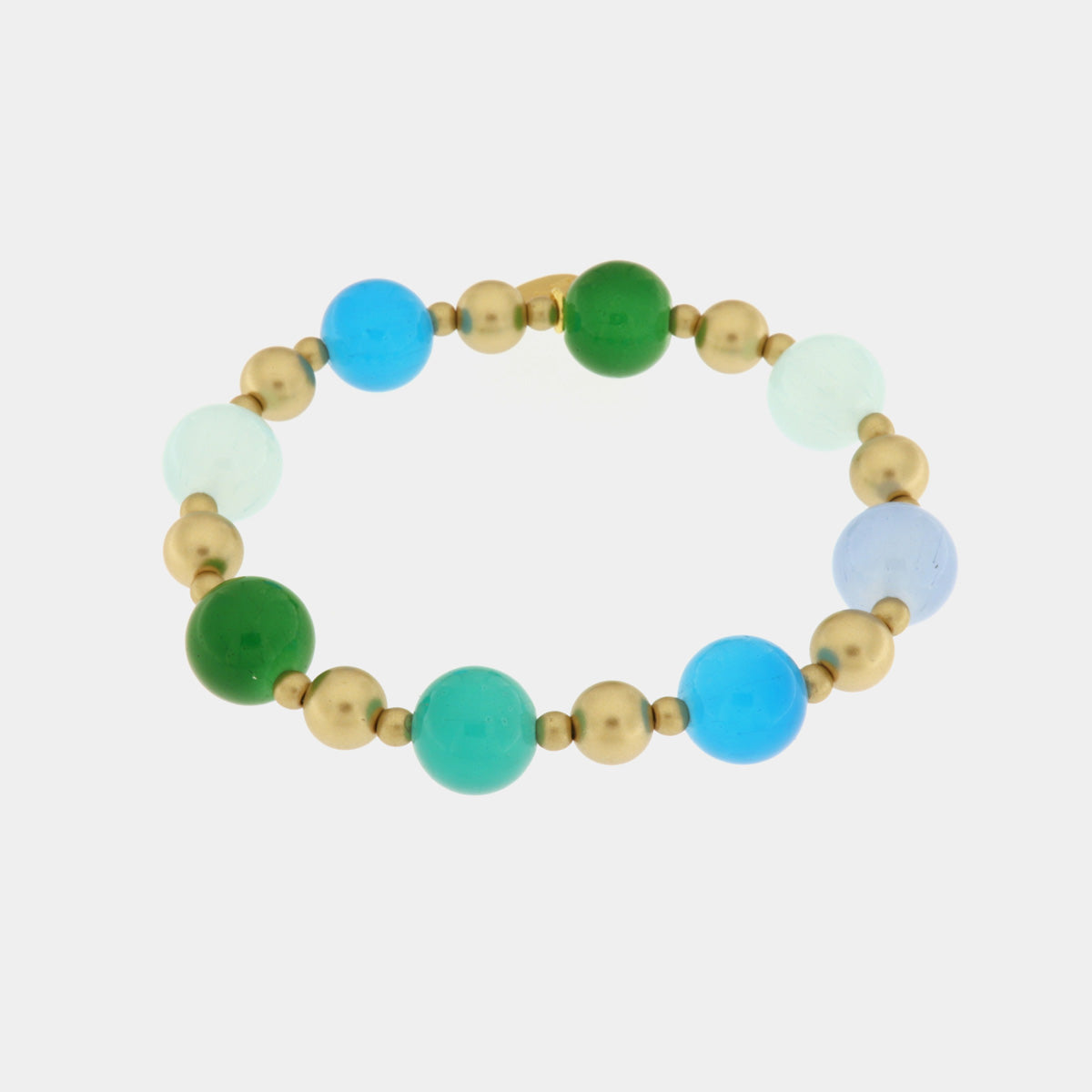 Bracciale in Metallo con cristalli blu e dettagli oro