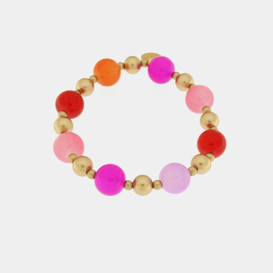 Bracciale in Metallo con cristalli rosa