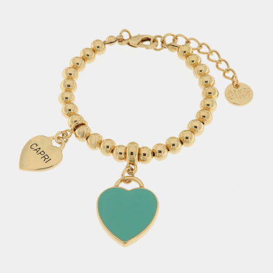 Bracciale in Metallo con cuore verde