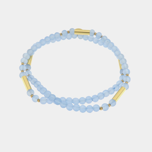 Bracciale in Metallo con pietre azzurre