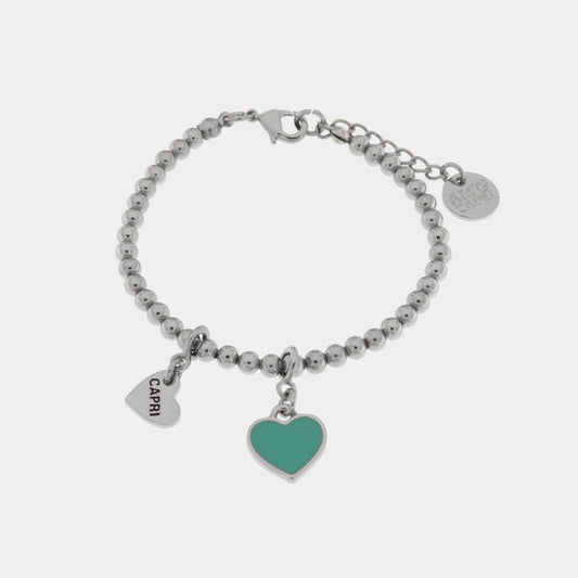 Bracciale in Metallo con cuore turchese