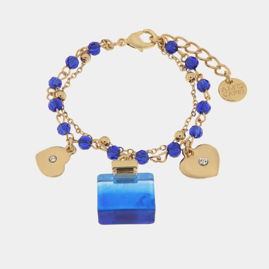 Bracciale in Metallo con profumo e pietre blu