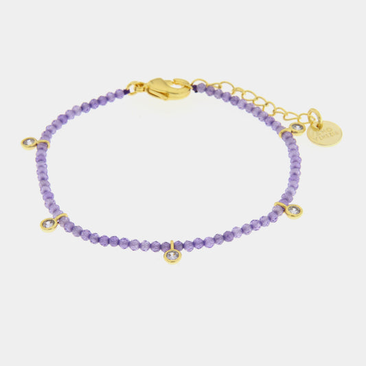 Bracciale in Metallo con pietre viola