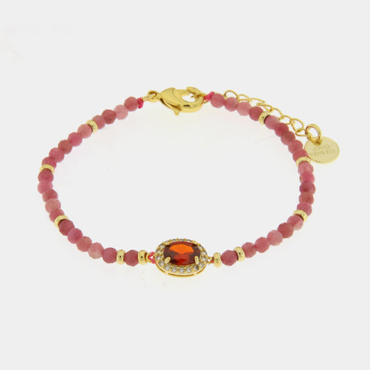 Bracciale in Metallo  con pietre rosse