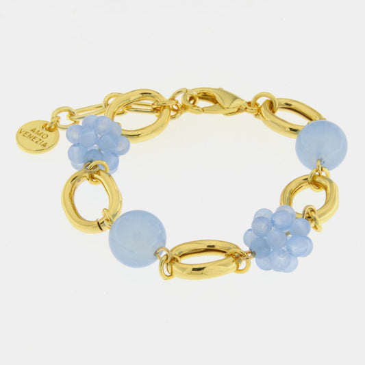 Bracciale in Metallo con cristalli blu