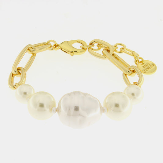 Bracciale in Metallo con perle sintetiche