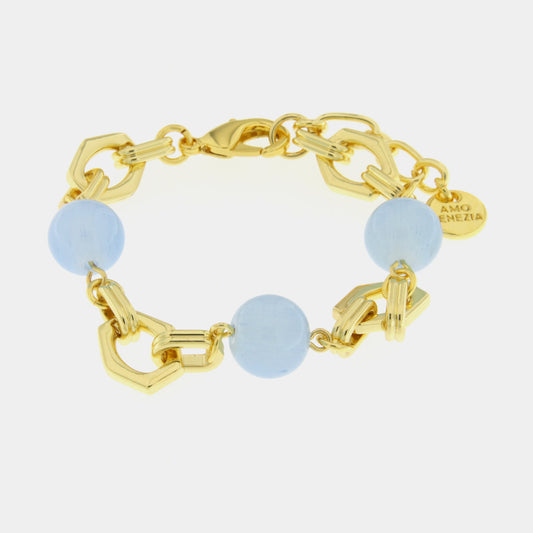 Bracciale in Metallo con cristalli blu