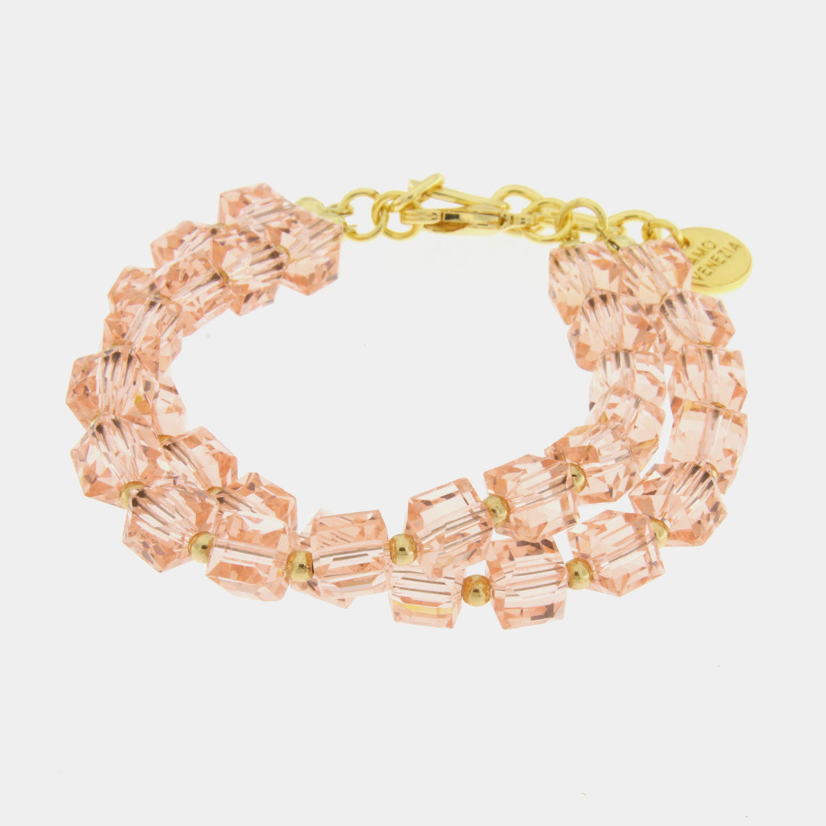 Bracciale in Metallo con cristalli rosa