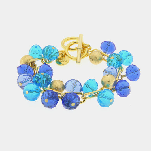 Bracciale in Metallo con cristalli blu